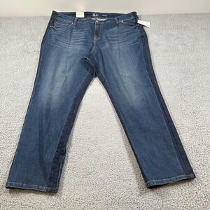 Style & Co Slim Leg Jeans Womens 24W Blue Horizon Tuxedo Stripe Denim 100054317W